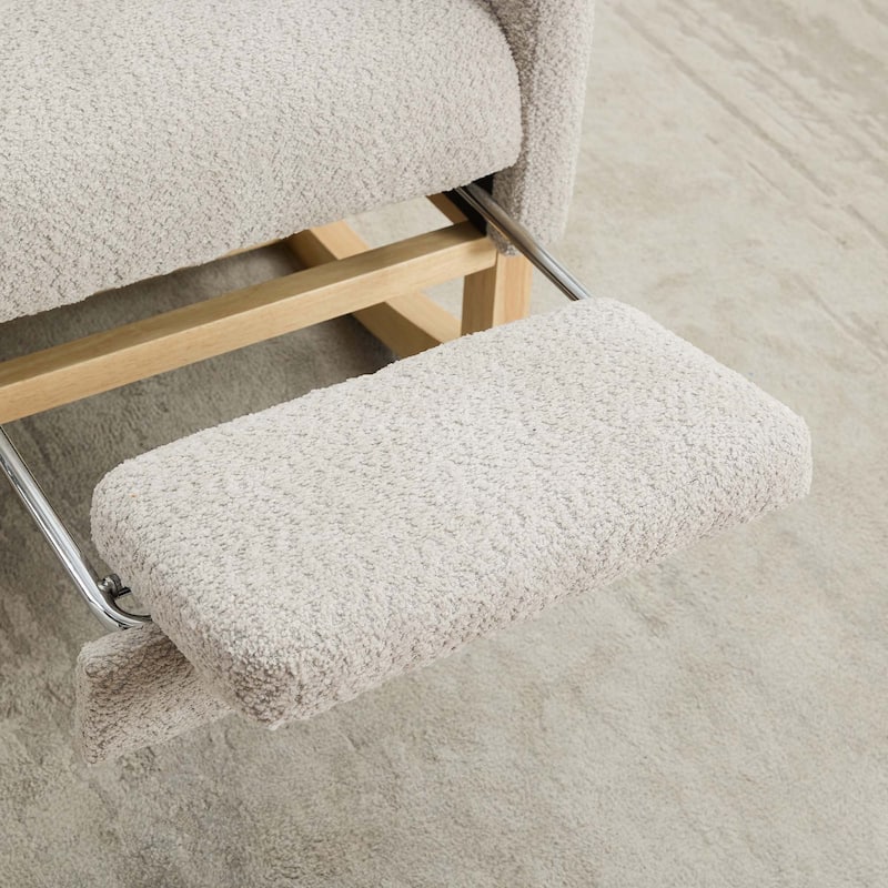 25.4"W High Back Rocking Chair with Retractable Footrest