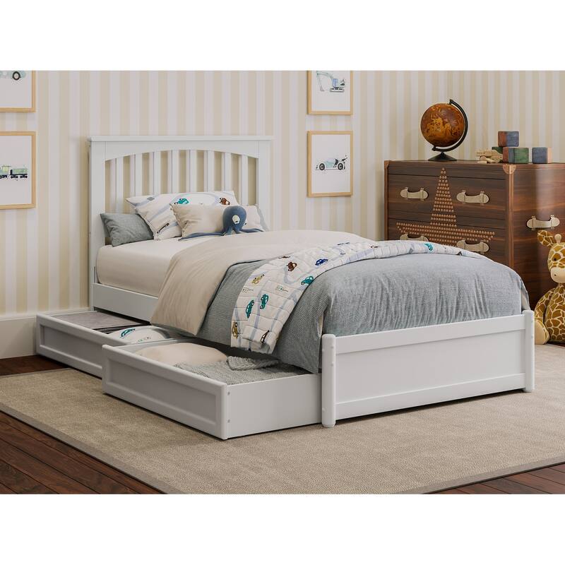 Everett Platform Bed with Panel Footboard and Storage Drawers