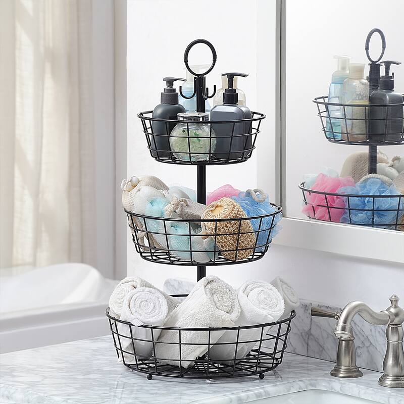 Tabletop 2-Tier Countertop Fruit Basket Stand