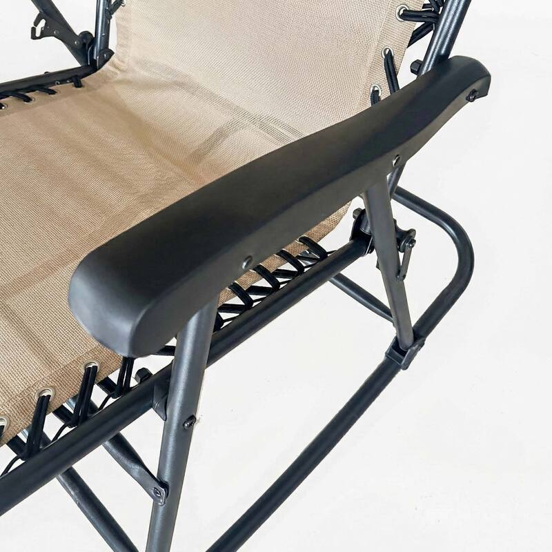 Patio Set of 2 Folding Leisure Rocking Chair Set, Durable Weather-Resistant Construction