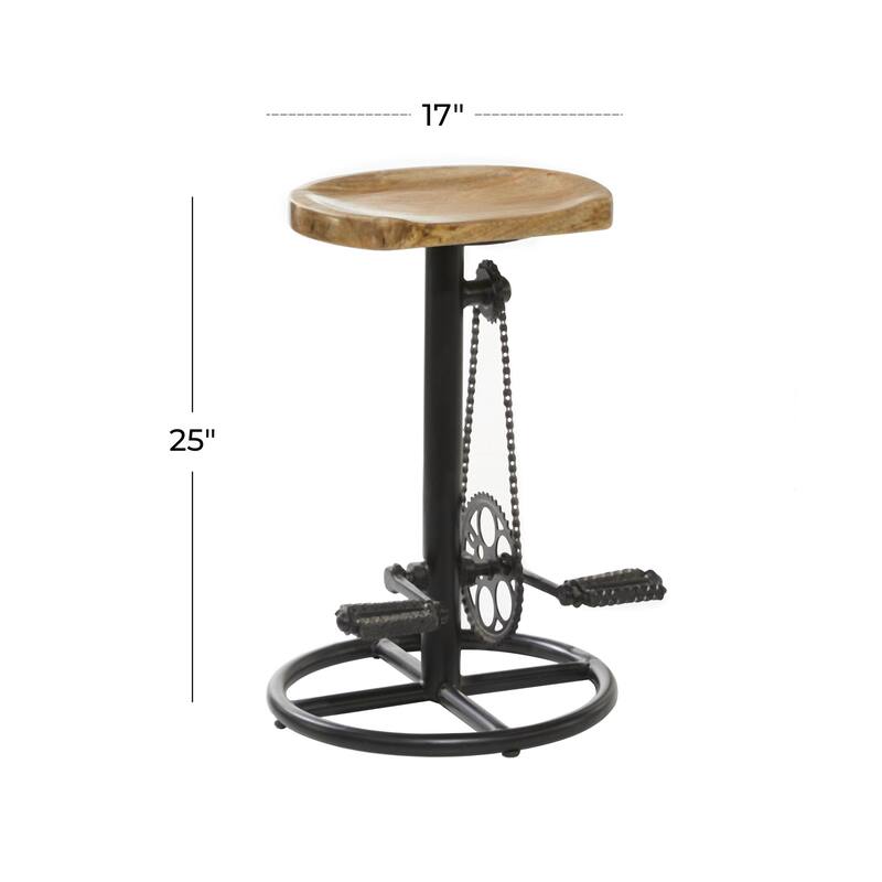 Metal Bike Counter Stool with Pedals - Brown - Roche River Decor
