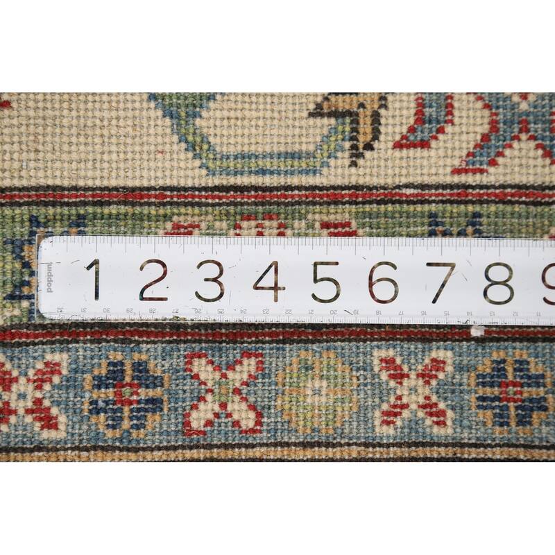 Hand Knotted Oriental 100% Wool Carpet Traditional Geometric Red Kazak Area Rug - 10' 0'' X 7' 11''