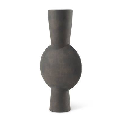 Kaz Earthy Brown Ceramic Vase (17") - 8.3L x 3.9W x 16.7H