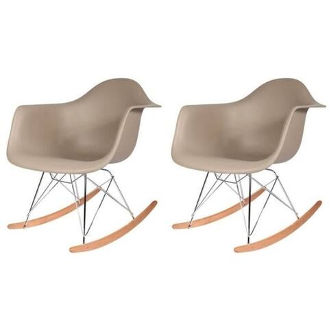 Kids Eiffel Rocker Dining Chair with Wooden Base - Black (set of Two)