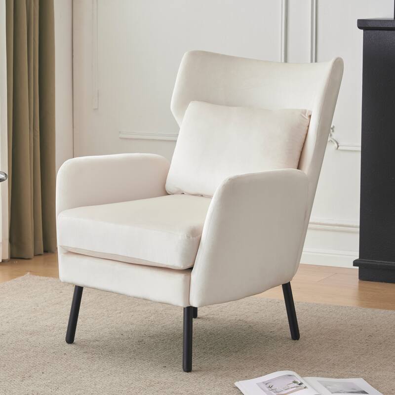 32" Wing Back Velvet Accent Chair
