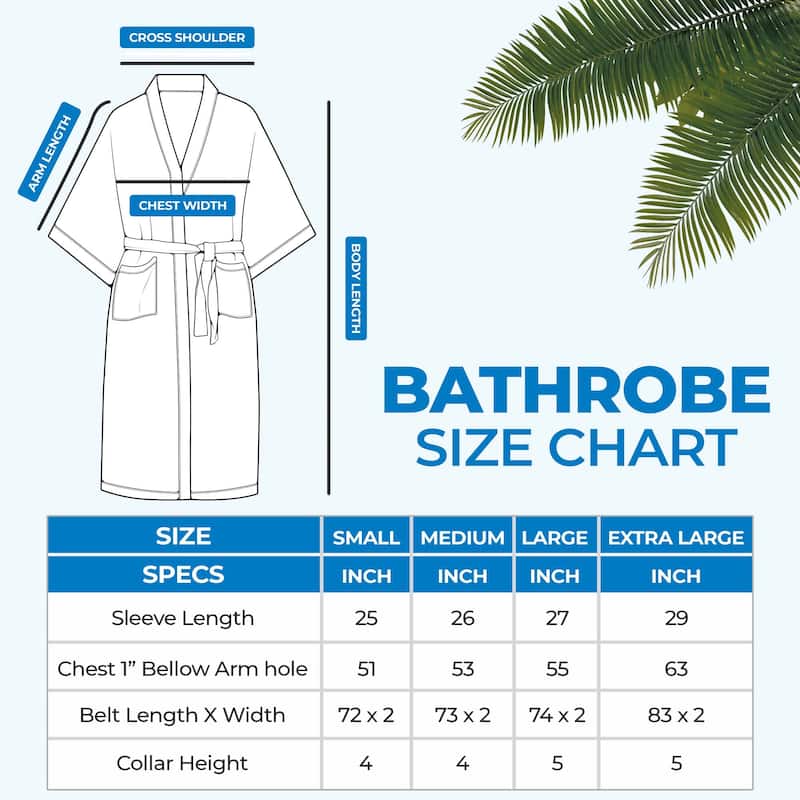 Superior Waffle Weave Cotton Soft Oversized Unisex Adult Bath Robe