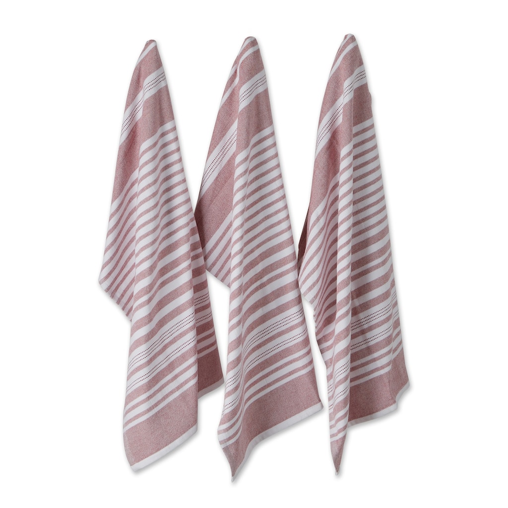Asst Barn Red French Terry Dishtowel Set/3