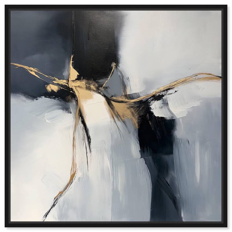 Golden Fissure II Canvas by Art Remedy - Black - 40" x 40"