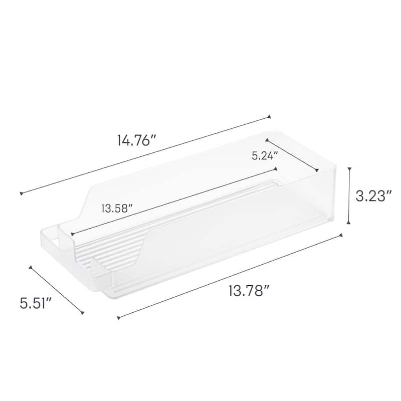 Yamazaki Home Refrigerator Organizer Bin - Three Styles, ABS Plastic, Cans - L 5.51 x W 14.76 x H 3.23 inches