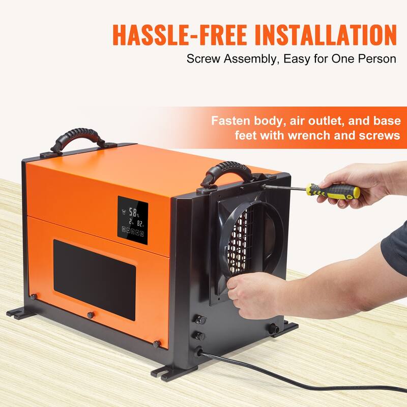 125 Pints Commercial Dehumidifier with Drain Hose for Crawl Spaces, Basements Warehouse & Job Sites - 125 Pints