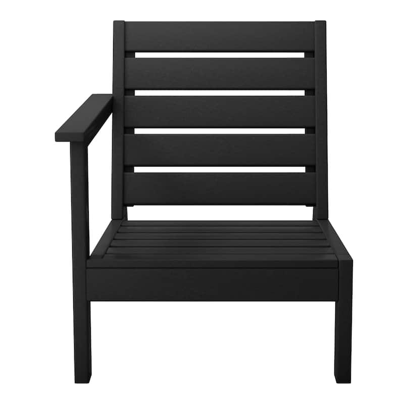 Polytrends Birchwood All Weather HDPE Outdoor Patio Deep Seating Left Arm Facing Chair