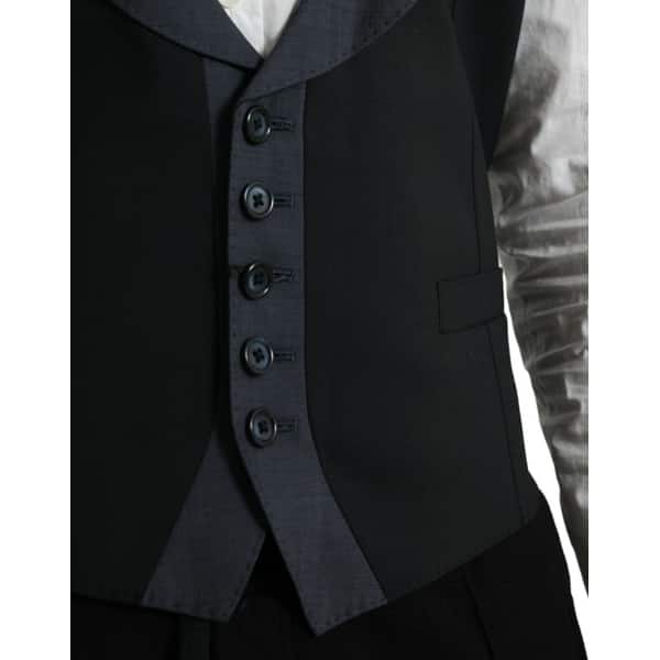 Dolce & Gabbana Black Wool Waistcoat Dress Formal Men's Vest - Bed Bath &  Beyond - 42283643