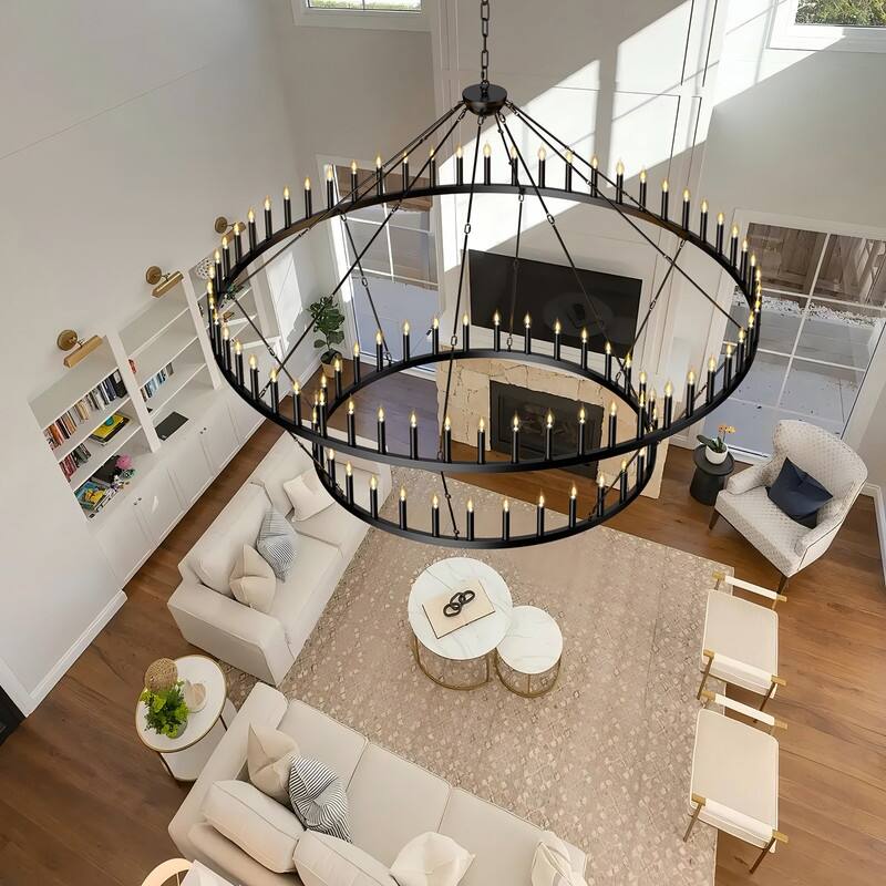 Extra Large Wagon Wheel Chandelier High Ceiling Farmhouse Chandeliers
