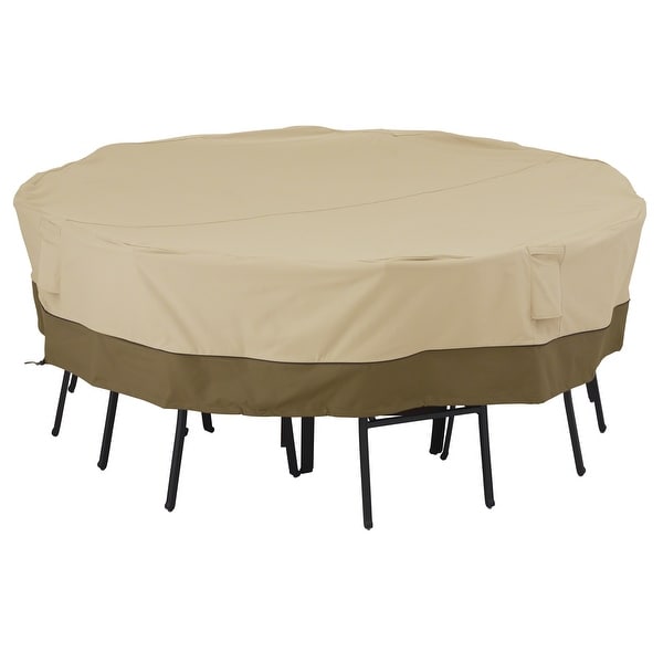Classic Accessories Veranda Water-Resistant 86 Inch Square Patio Table & Chair Set Cover. Opens flyout.