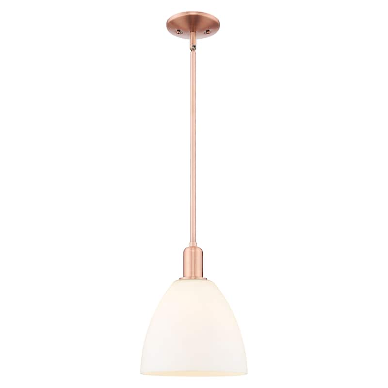 Innovations Lighting Endless Possibilities Arcadia - Bristol - 1 Light 9" Stem Hung Mini Pendant - Antique Copper/Matte White