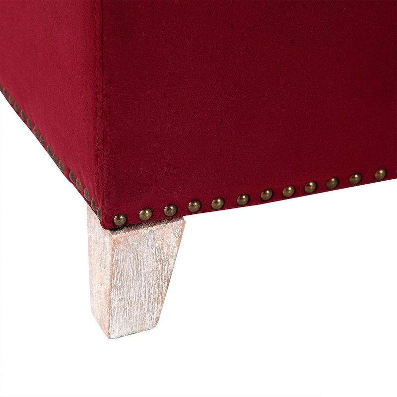 29.5" Wide Velvet Tufted Square Ottoman With Storage