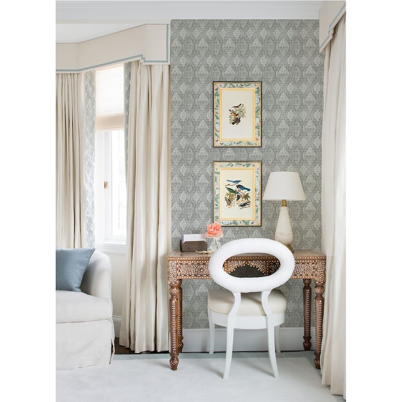 A-Street Prints Grady Grey Dotted Geometric Wallpaper