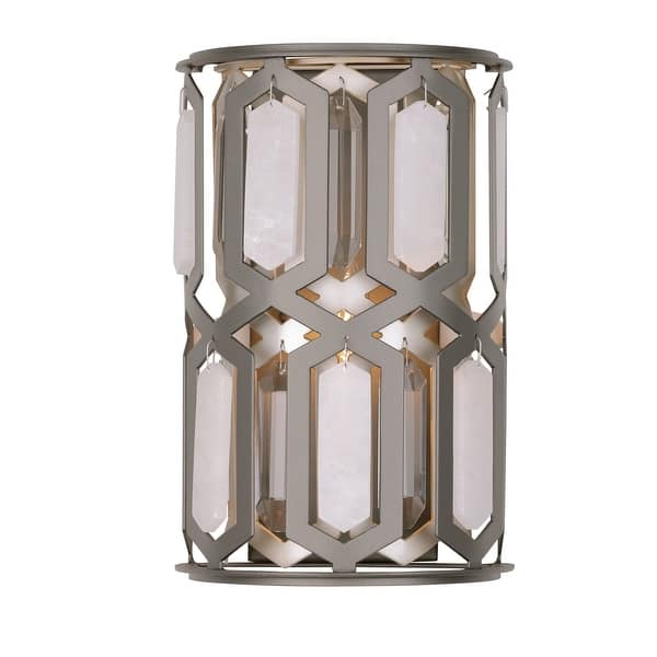 slide 2 of 7, Minka Lavery 3581 Hexly 12" Tall Wall Sconce with Crystal Panel and