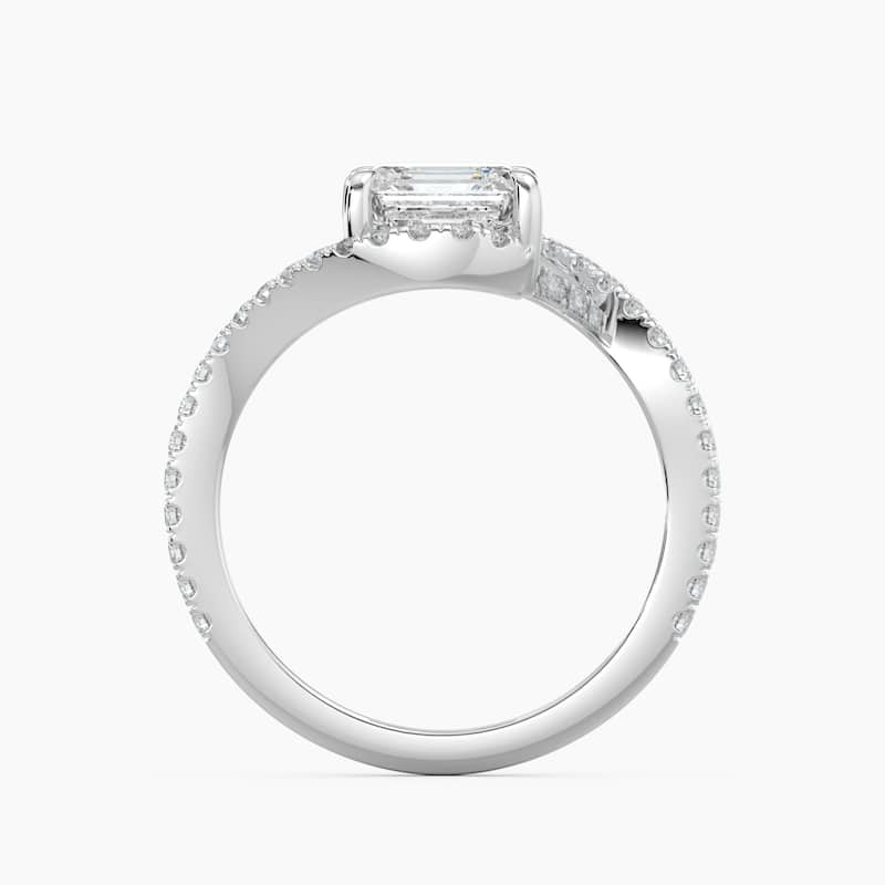 Auriya 14k Gold Asscher-cut Lab Grown Diamond Bypass Engagement Ring 1.00 to 5.00 ct. tw. (F-G, VS)