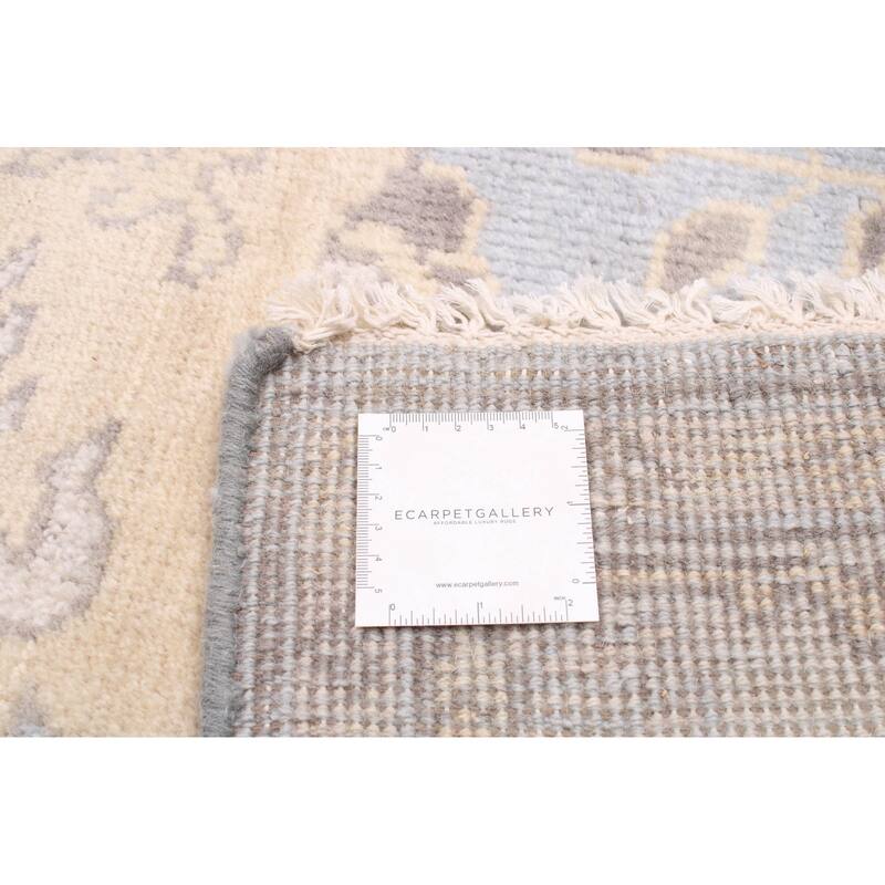 ECARPETGALLERY Hand-knotted Royal Oushak Light Blue Wool Rug - 6'3 x 9'3