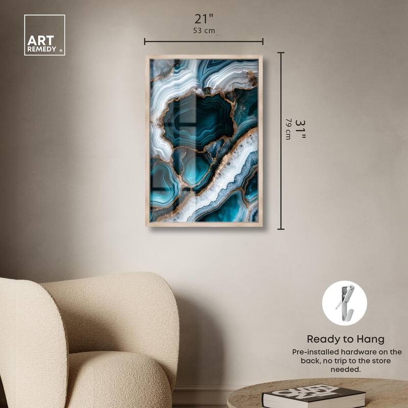 Teal Tectonic I Shadowbox by Art Remedy