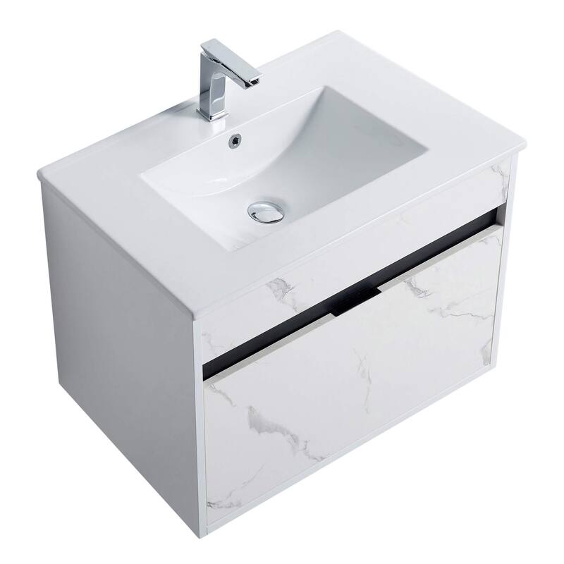 Fine Fixtures - Wall Mount Bathroom Vanity And Sink, Knob Free Design - Alpine Collection -