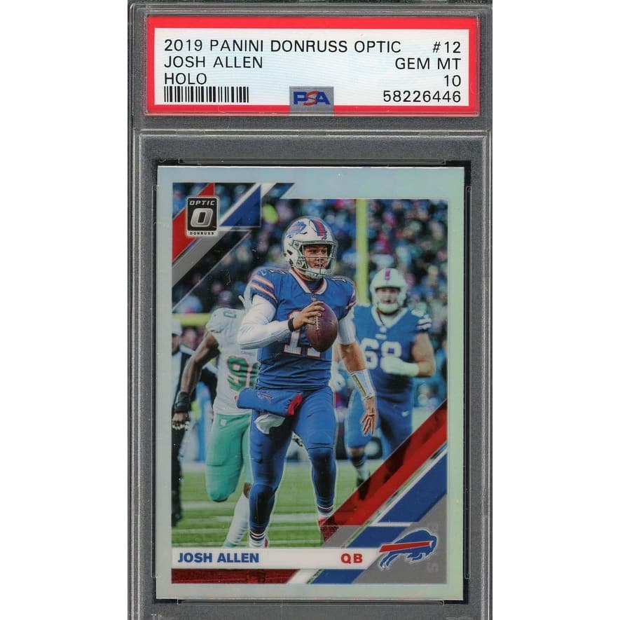 Josh Allen 2019 Panini Donruss Optic Holo Football Card #12 Graded PSA 10 - 8'6" x 11'6"
