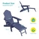 preview thumbnail 2 of 54, Bonosuki 2-Piece Folding Adirondack Chairs with Retractable Ottoman, Fire Pit Patio Chair with Cup Holder