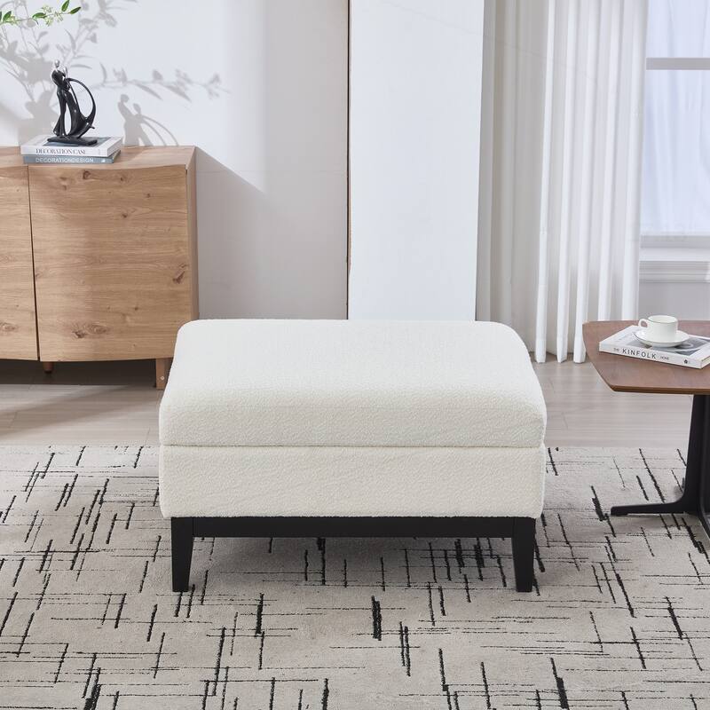 33.86"W Upholstered Storage Ottoman With Reversible Lid Coffee Table