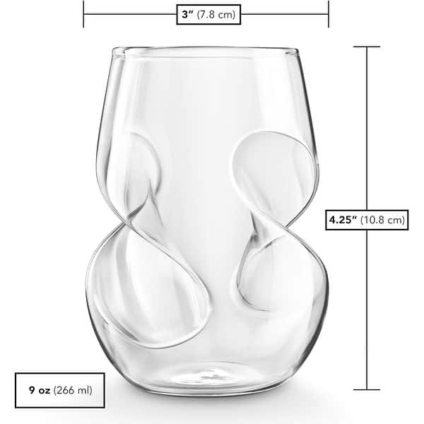 Final Touch Conundrum Stemless White Wine Glasses Set of 4 - 9 oz