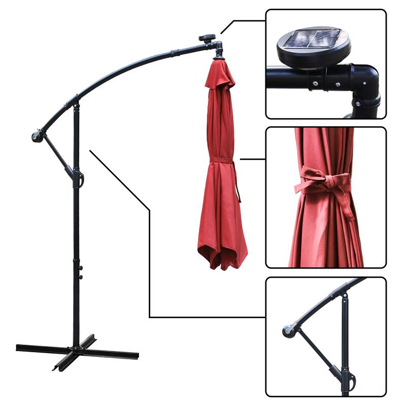 Maypex 10 Feet Solar Offset Outdoor Patio Umbrella