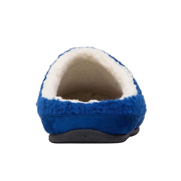 DEER STAGS Mens Blue Smiley Face Cushioned Round Toe Slip On Slippers 7 M DEER STAGS Mens Blue Smiley Face Cushioned Slipperooz Round  main image 2