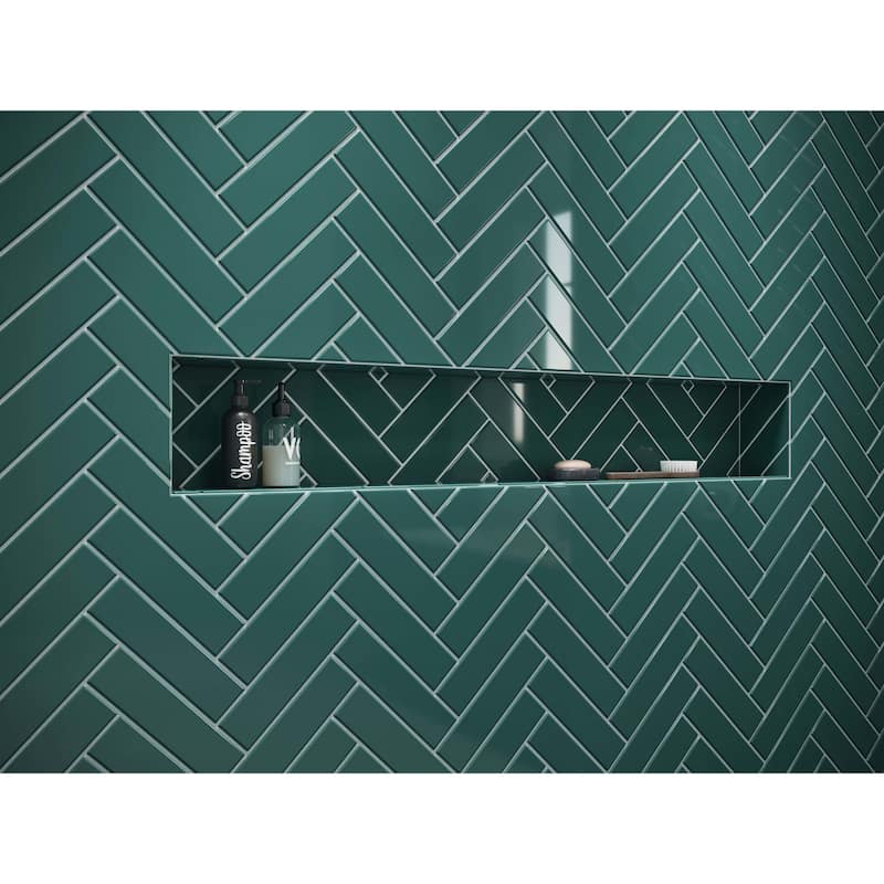Cruz Bay Studio MKT2909 2" x 8" Glass - 2" x 8" Brick Wall Tile -