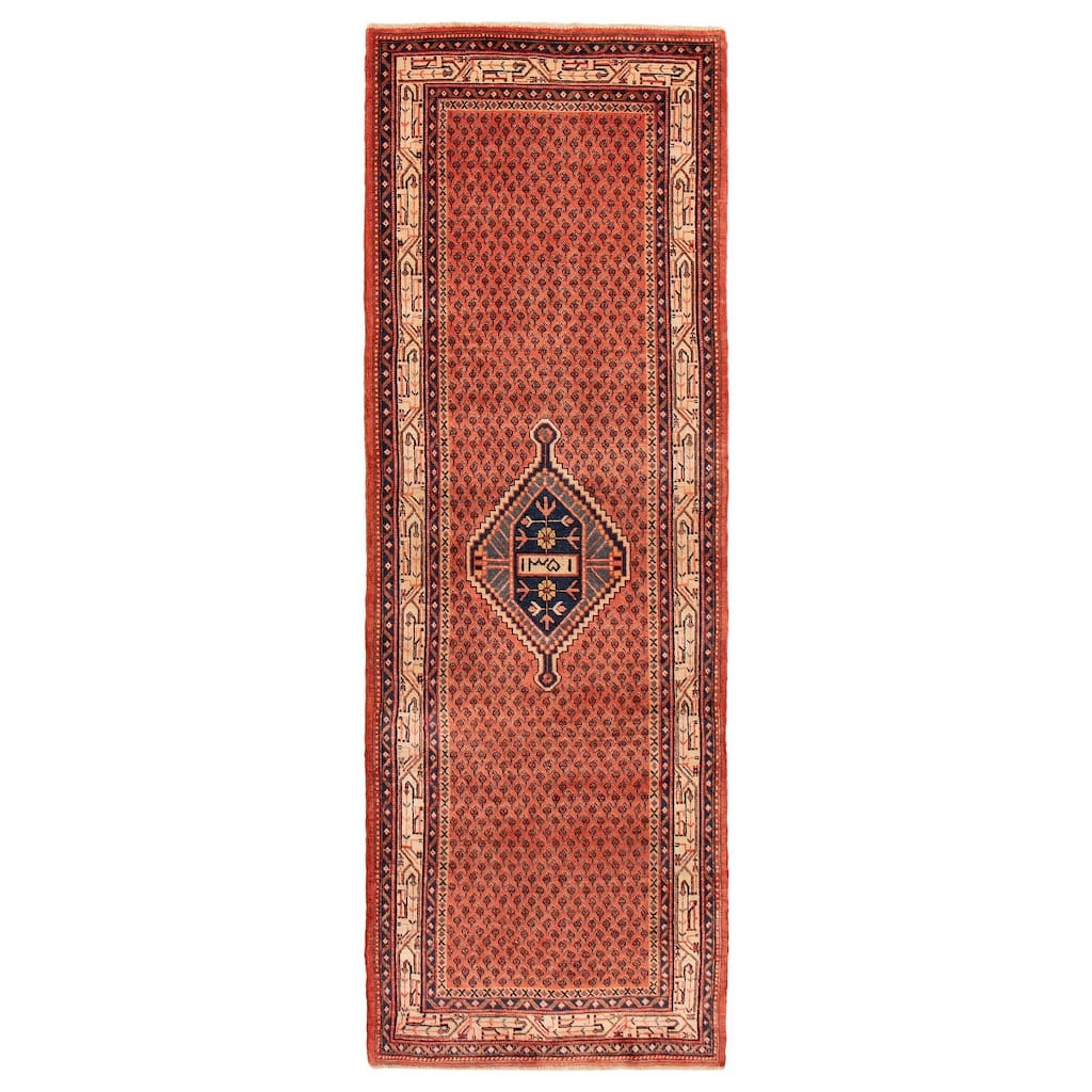 ECARPETGALLERY Hand-knotted Andelz Dark Copper Wool Rug - 3'6 x 10'4