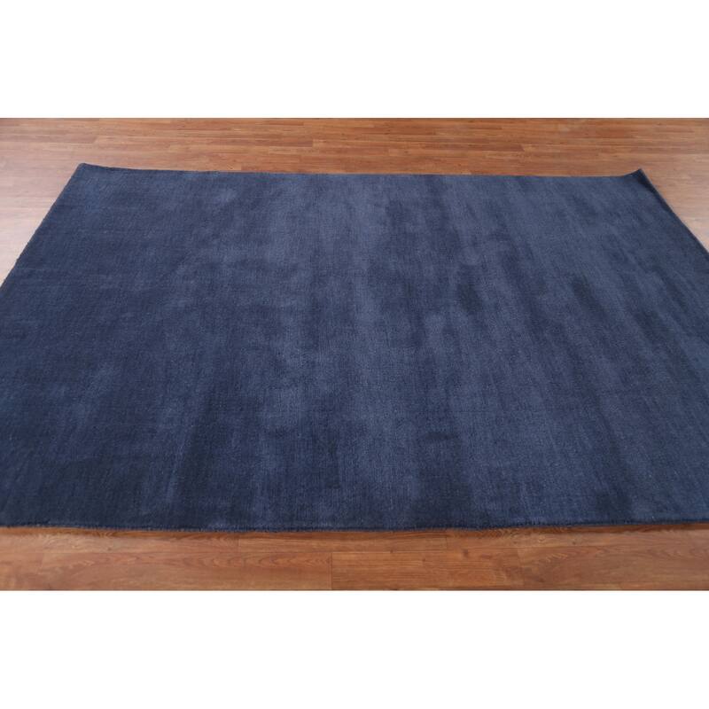 Blue Contemporary Gabbeh Oriental Area Rug Hand-knotted Wool Carpet - 5'5" x 7'10"