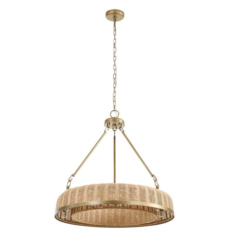 Uttermost Ladakh 9 Light Round Wicker Pendant - 28"W x 28"D x 27"H