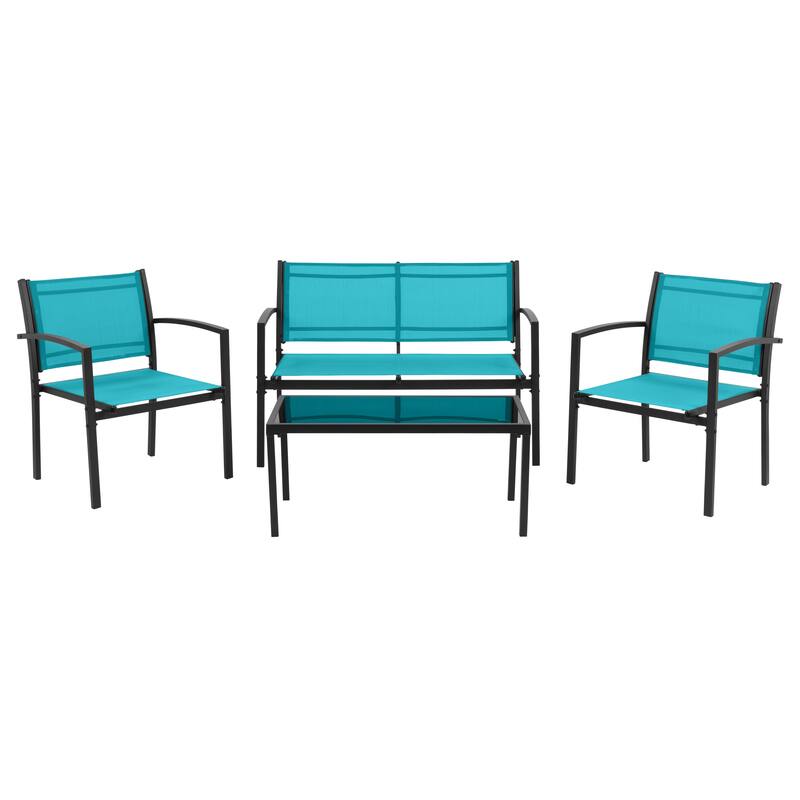 Everett Mesh Seat Conversation Set, 4pc