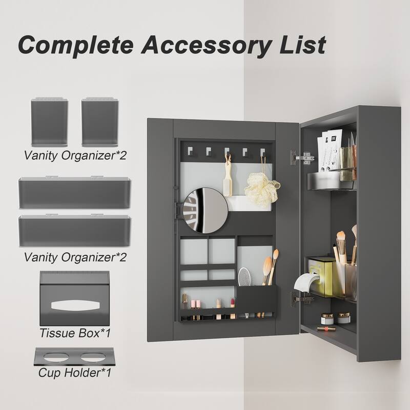 Bathroom Wall Mounted Smart Mirror Cabinet with Customizable Storage