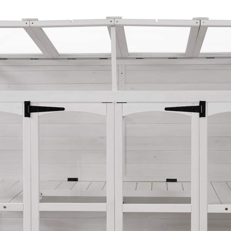 78-inch Wooden Greenhouse Cold Frame with 4 Independent Skylights