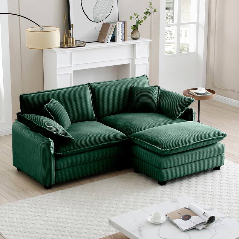 Corduroy Modular Flexible Combinations Sofa Set with Ottoman