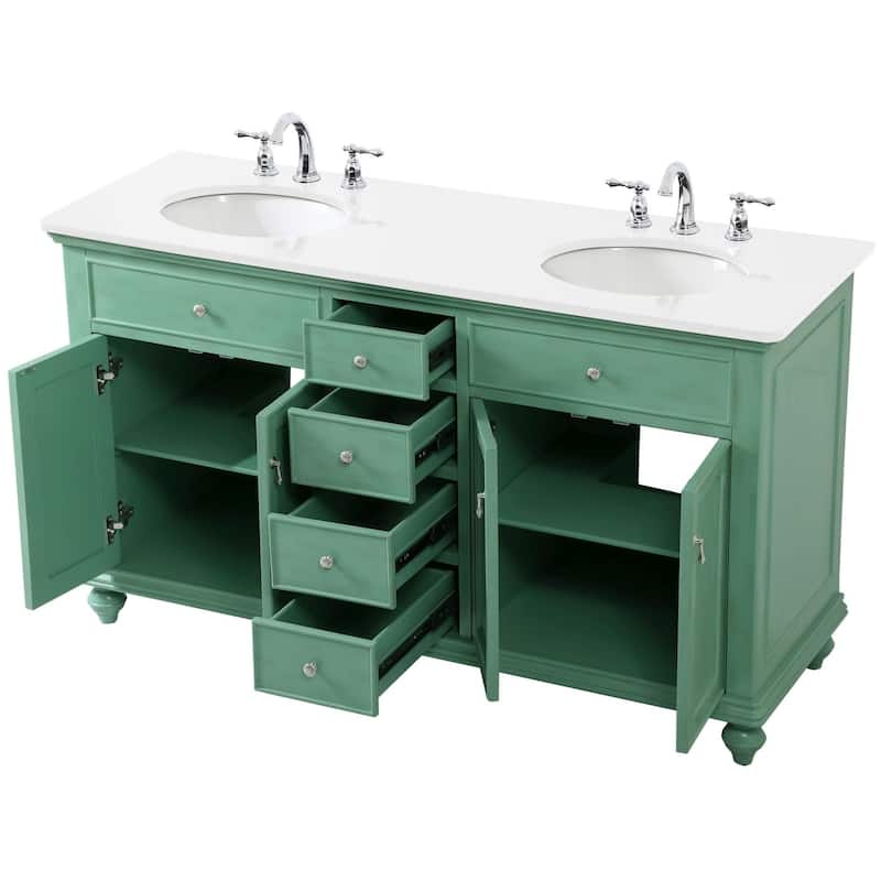 Elegant Lighting VF12360D-VW Otto 60" Free Standing Double Basin