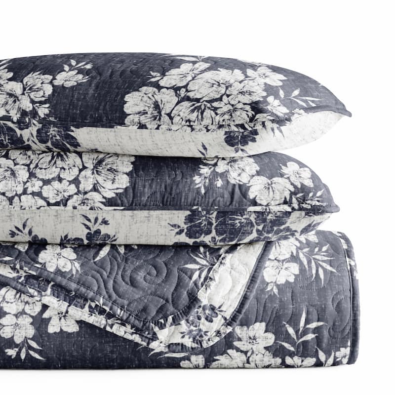 Becky Cameron All Season 3 Piece Distressed Bouquet Reversible Quilt Set