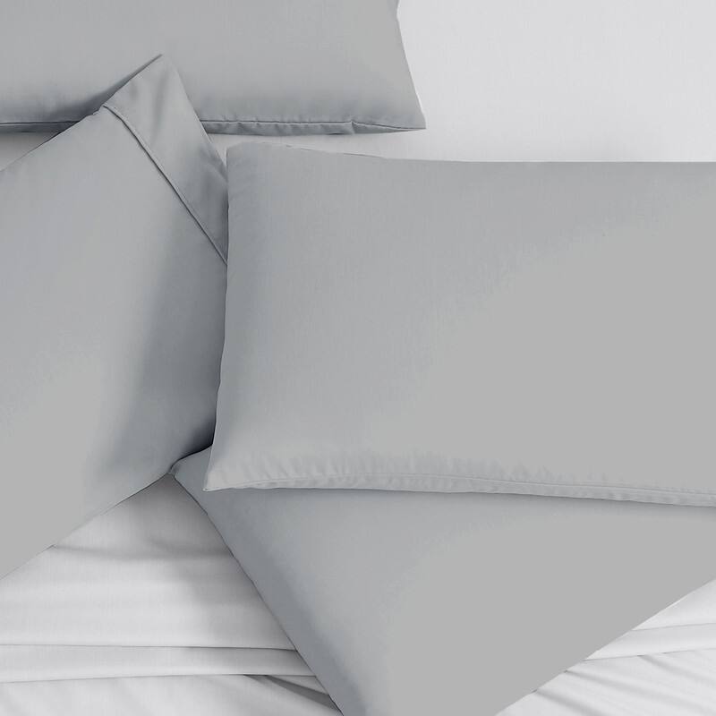 Swift Home 2-Piece Ultra Soft Double-Brushed Microfiber Pillowcase Set - Light Grey - King