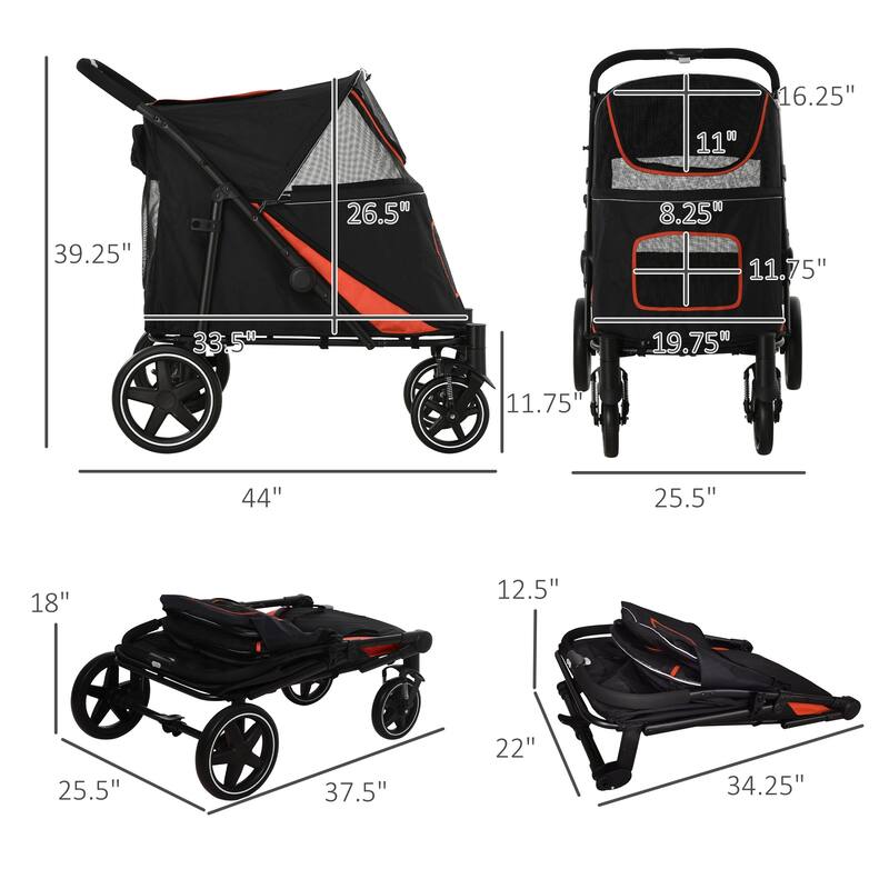 One-Click Foldable Doggy Stroller