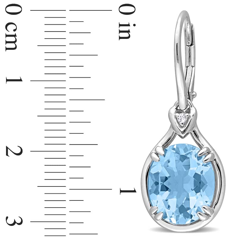 Miadora 11 3/8ct TGW Sky Blue and White Topaz Leverback Earrings Sterling Silver