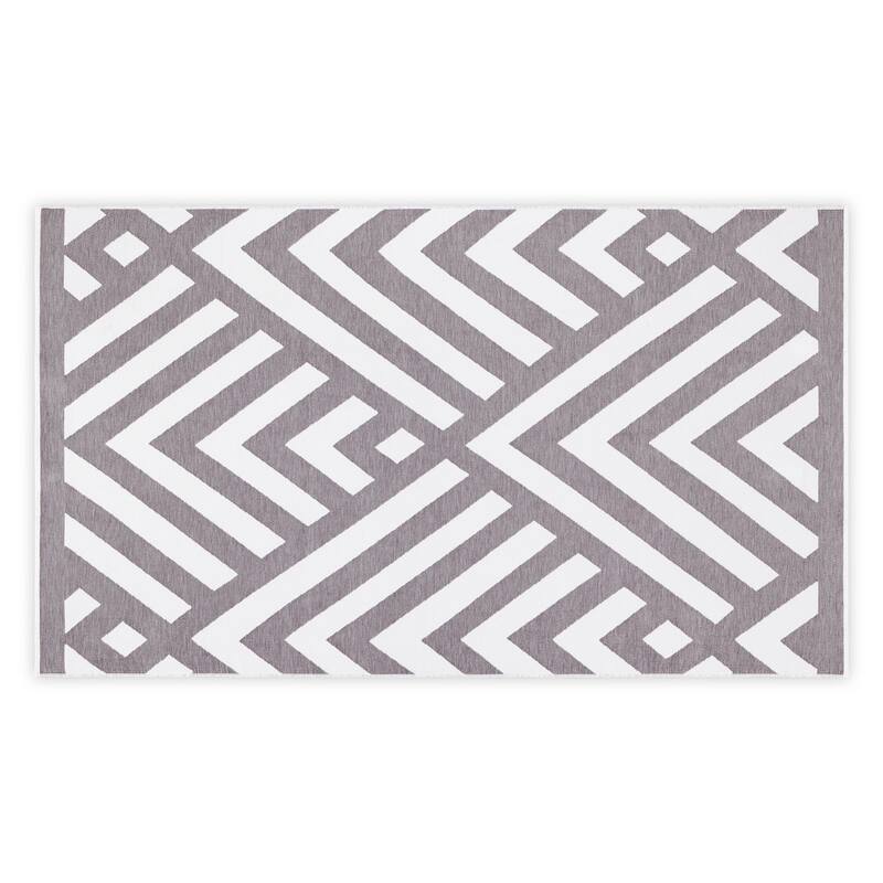 Geometric Beach Towel - White/Anthracite