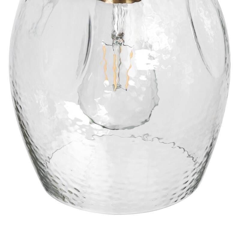 Coria Mid-century Modern Brass Pendant Light 1-Light Chic Dimmable Kitchen Island Lamp Fluted Glass Dining Room