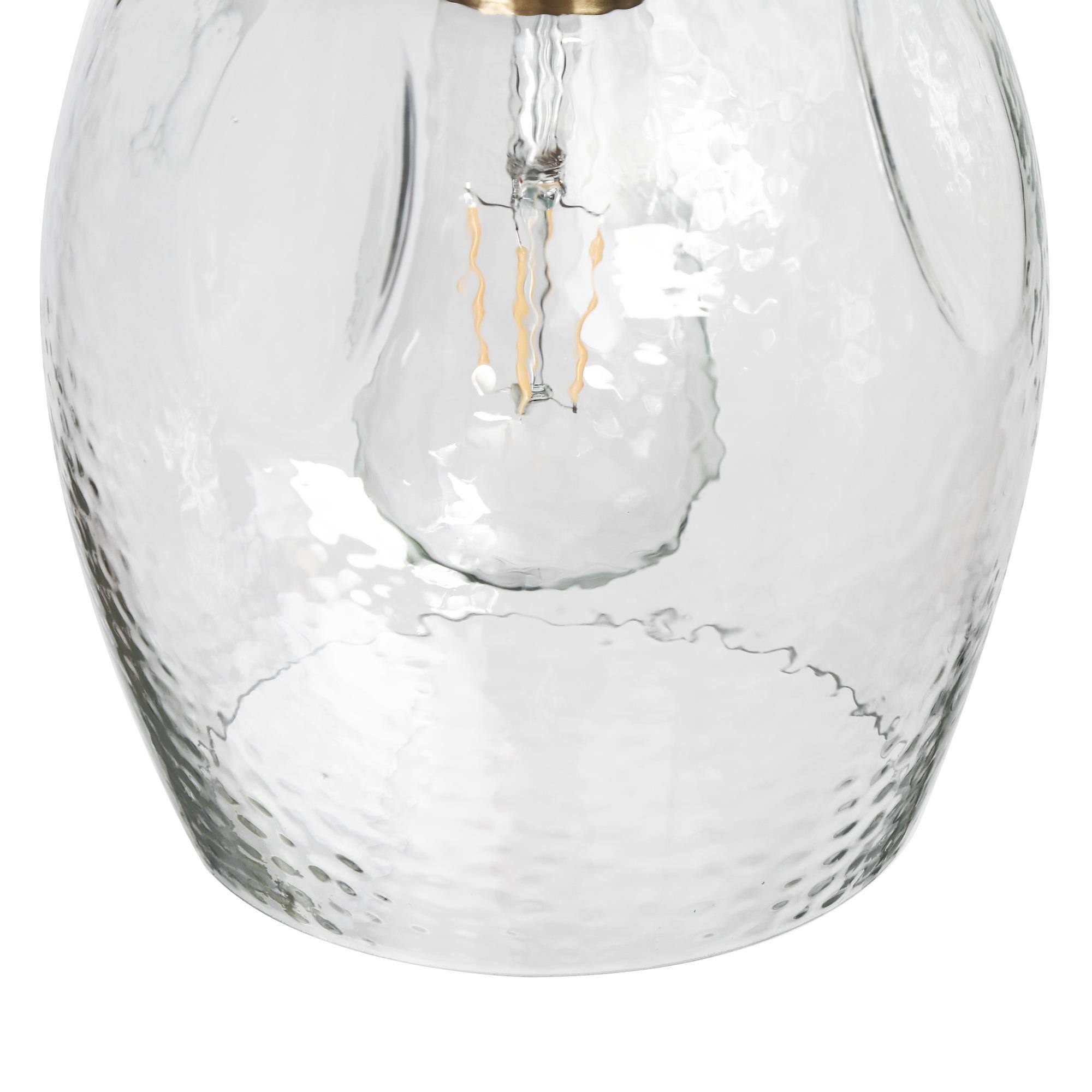 Denan Modern Transitional 1Light Gold Textured Wine Glass Pendant Bar