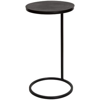 24" Black Modern Style Solid Round Accent Table