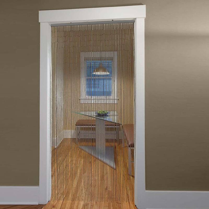 Bamboo Beaded Door Curtain 65 Strings 79" W x 36" W - 79" H x 36" W x 0.4" D